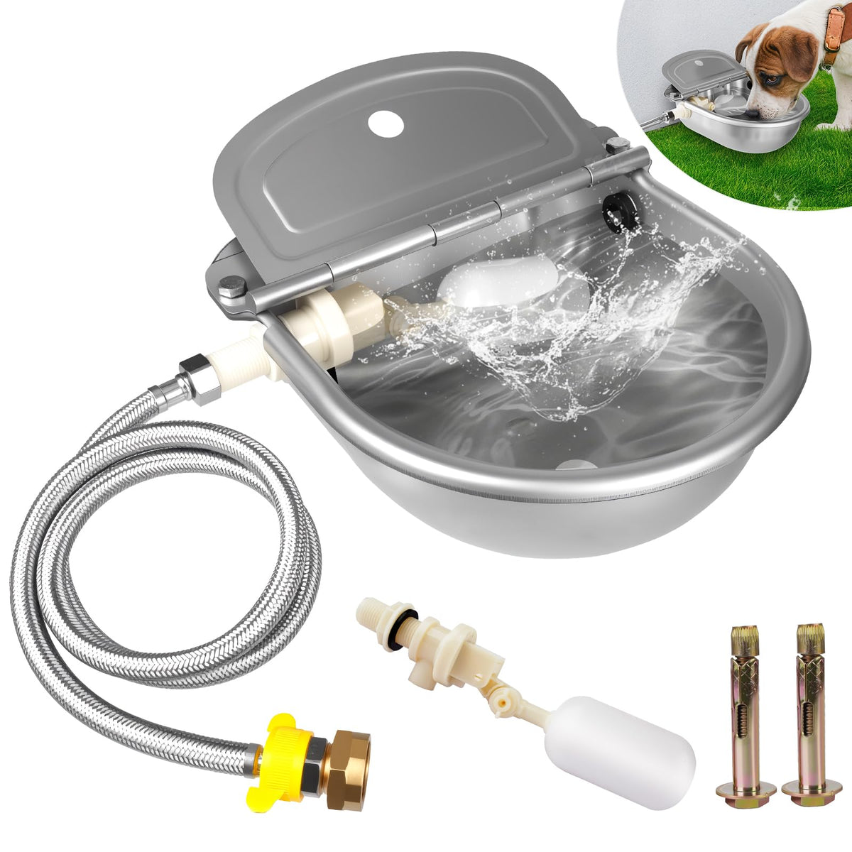 Automatic Chicken Waterer 304 Steel Poultry Water Dispenser B86616