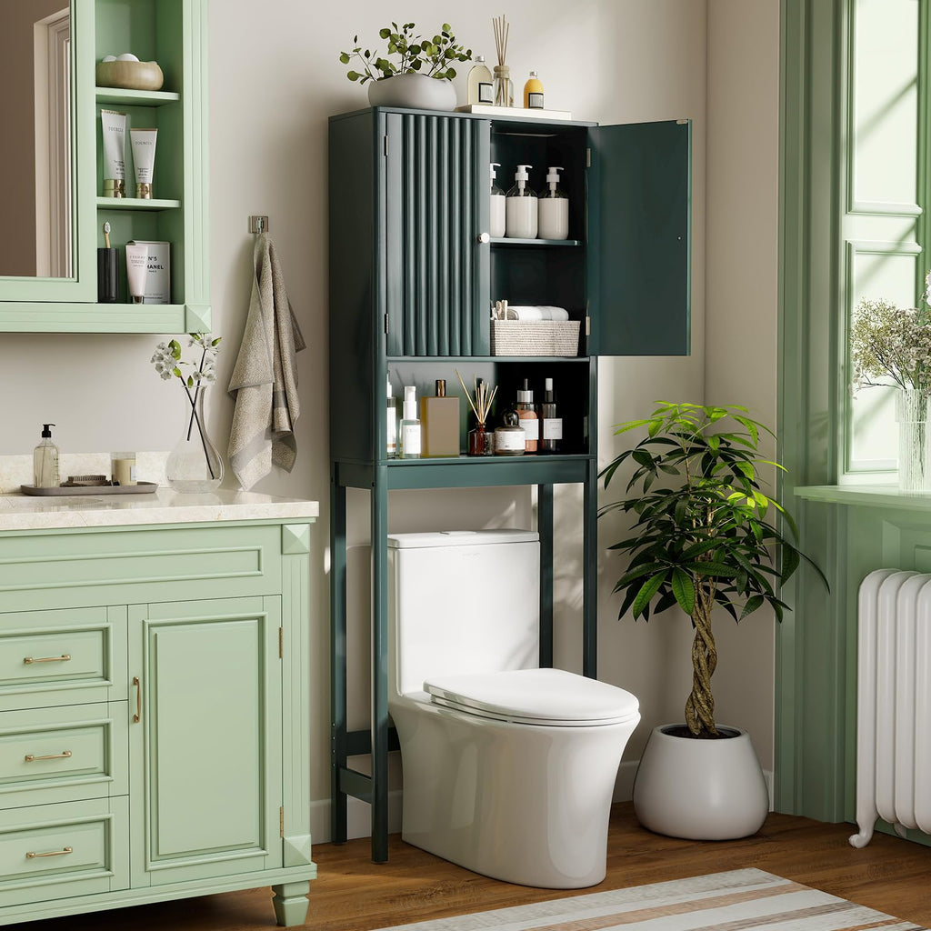 Over The Toilet Storage Cabinet with Fluted Doors J617243