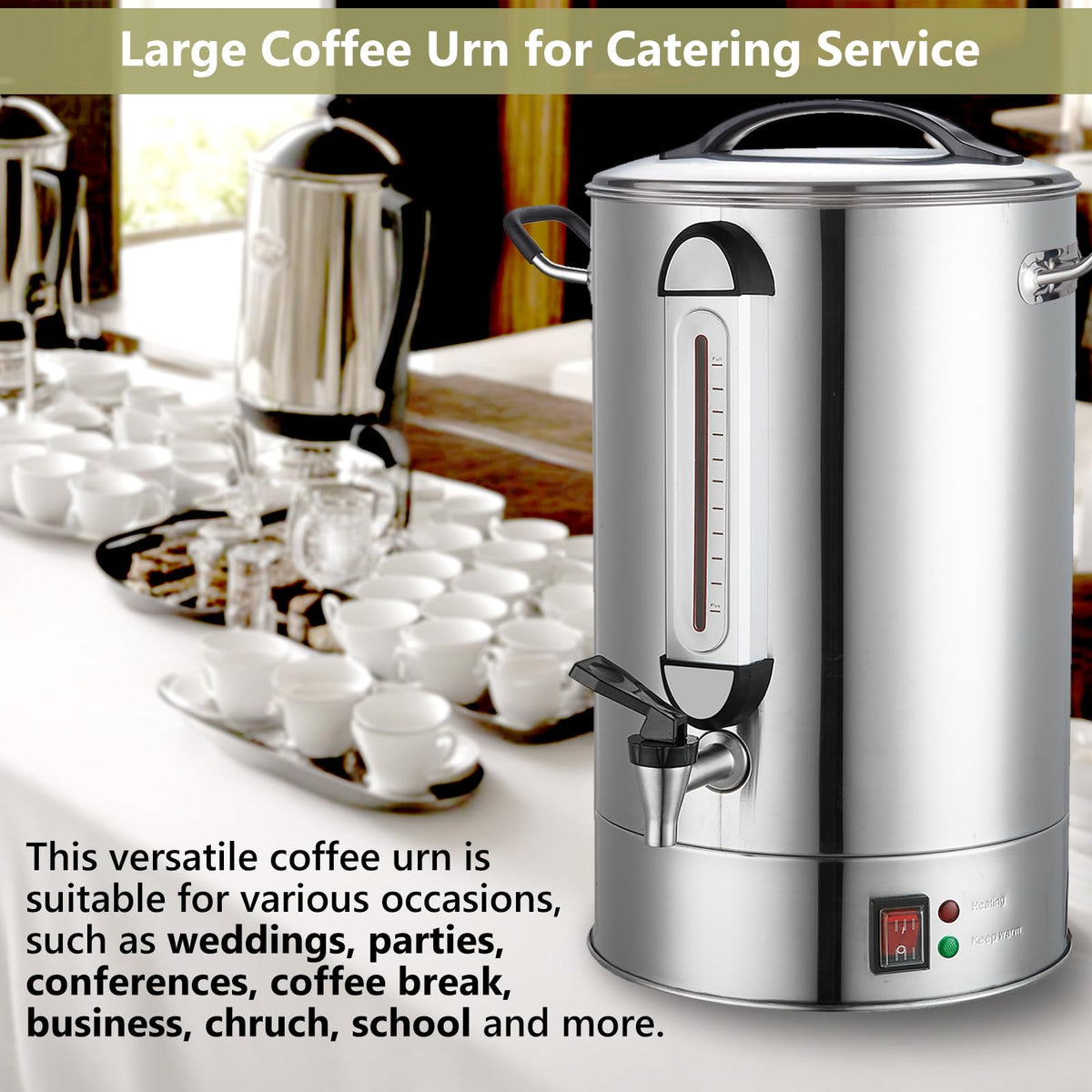 24L Stainless Steel Commercial Coffee Urn D76631