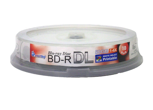 10-disc 50gb 6X Bd-r Dl White Inkjet Hub Printable Blank Disc E843563