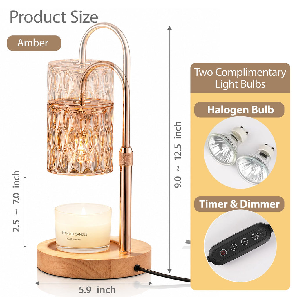 Candle Warmer Lamp with Timer Dimmable Adjustable Height H5716