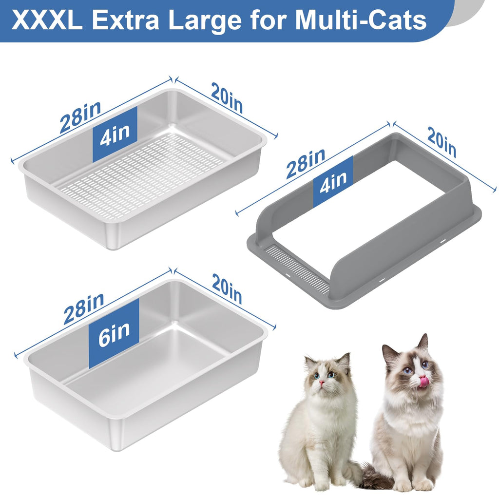 XXXL Stainless Steel Sifting Cat Litter Box with Lid S6951