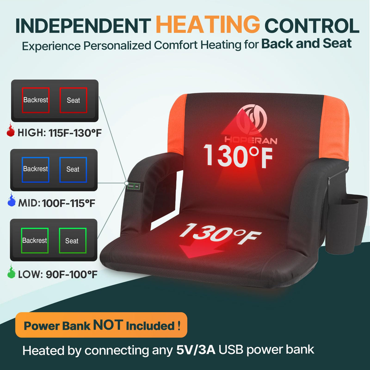 Heated Stadium Seats for Bleachers with Back Support O80977