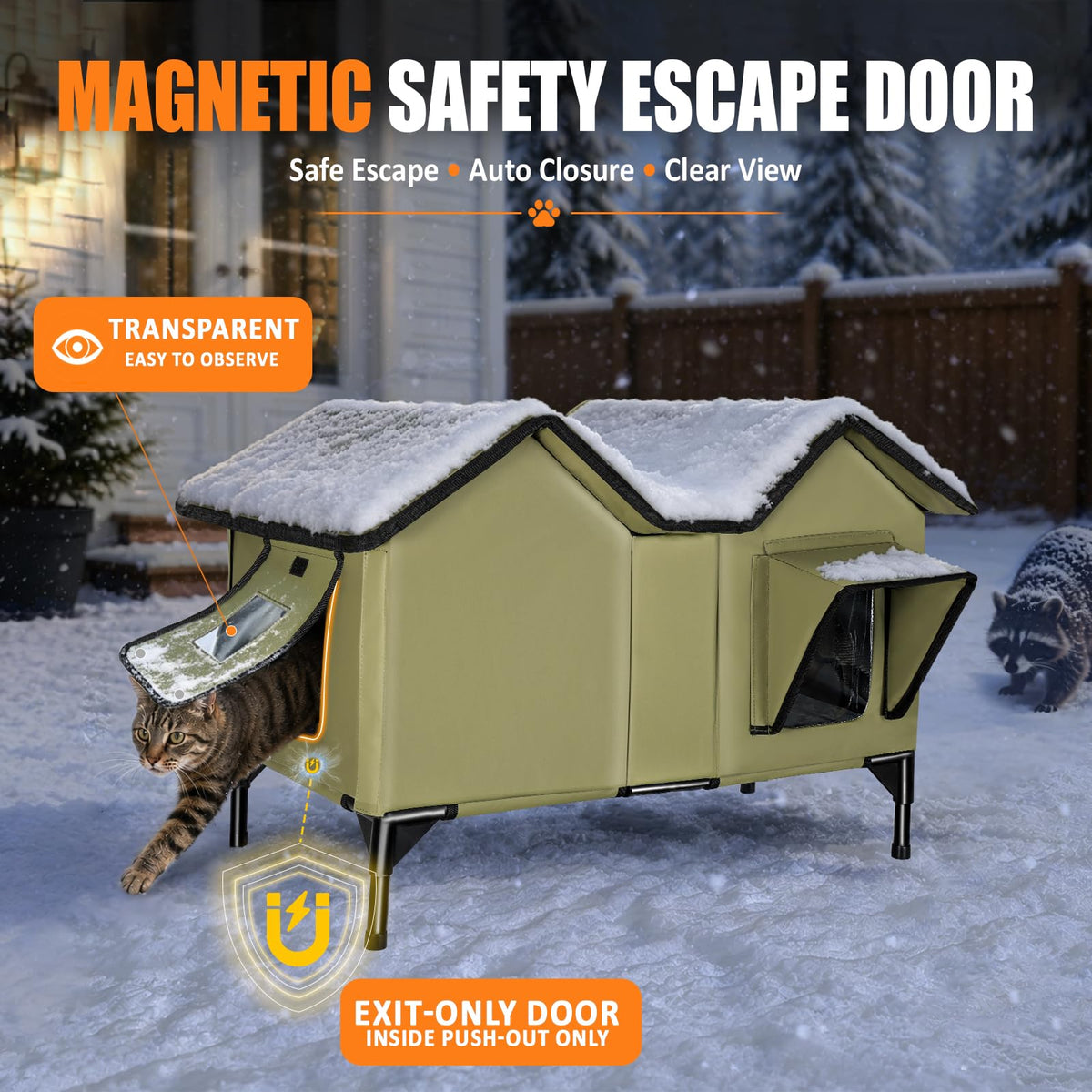 Weatherproof Outdoor Heated Cat House S75546