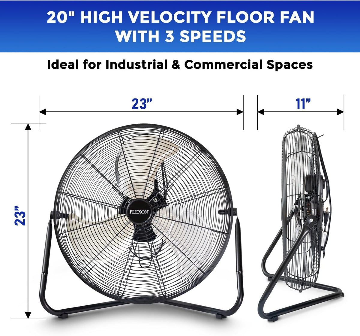 20" High Velocity Floor Fan 2 Pack O7766