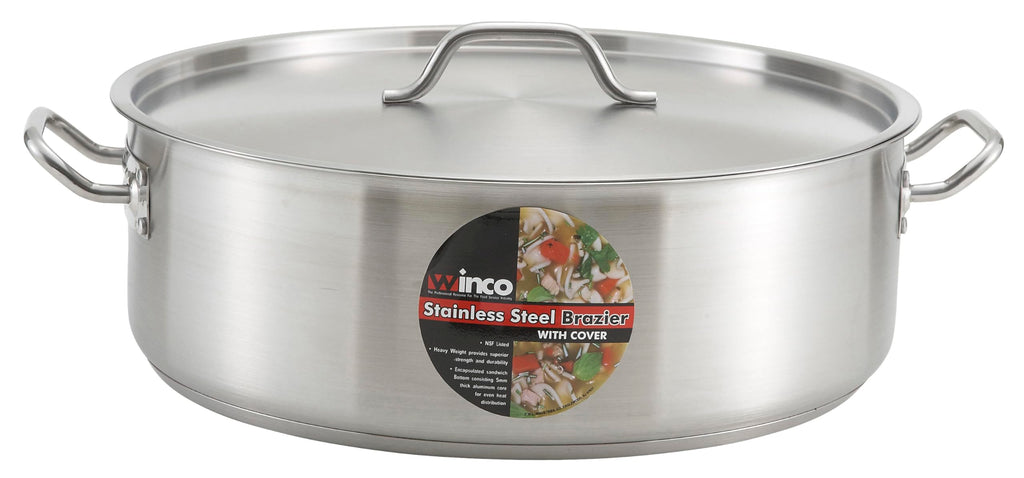 30 qt Stainless Steel Brazier with Lid J5640