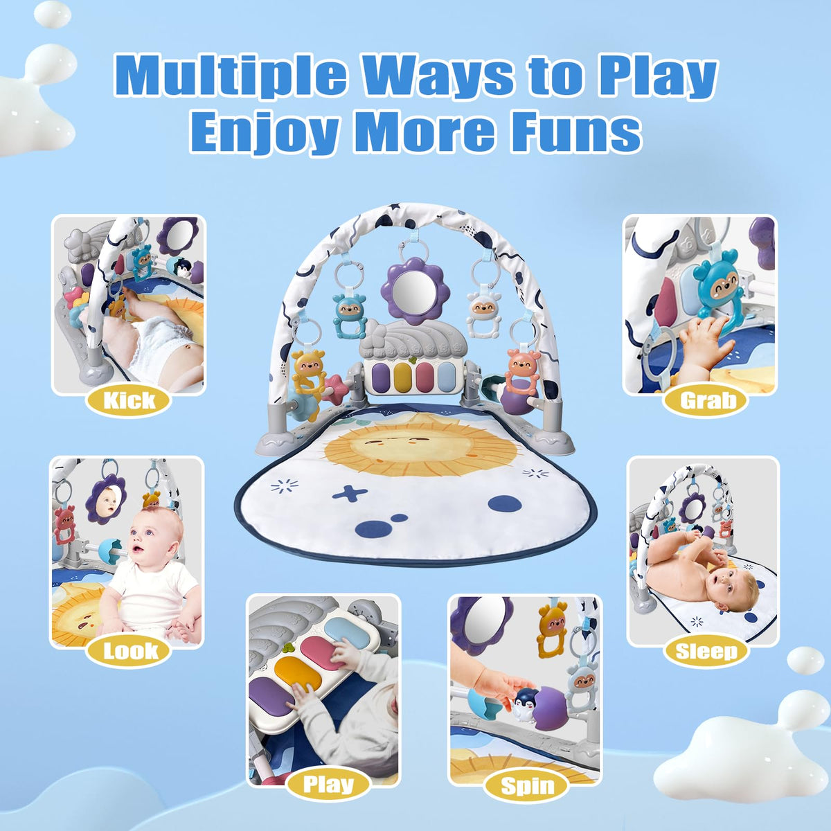 Baby Play Gym Mat and Activity Center with Music and Light Y569