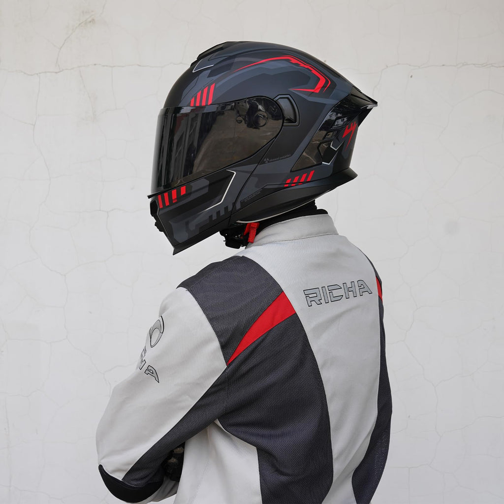 Dual Visor Flip up Modular Full Face Motorcycle Helmet B26187