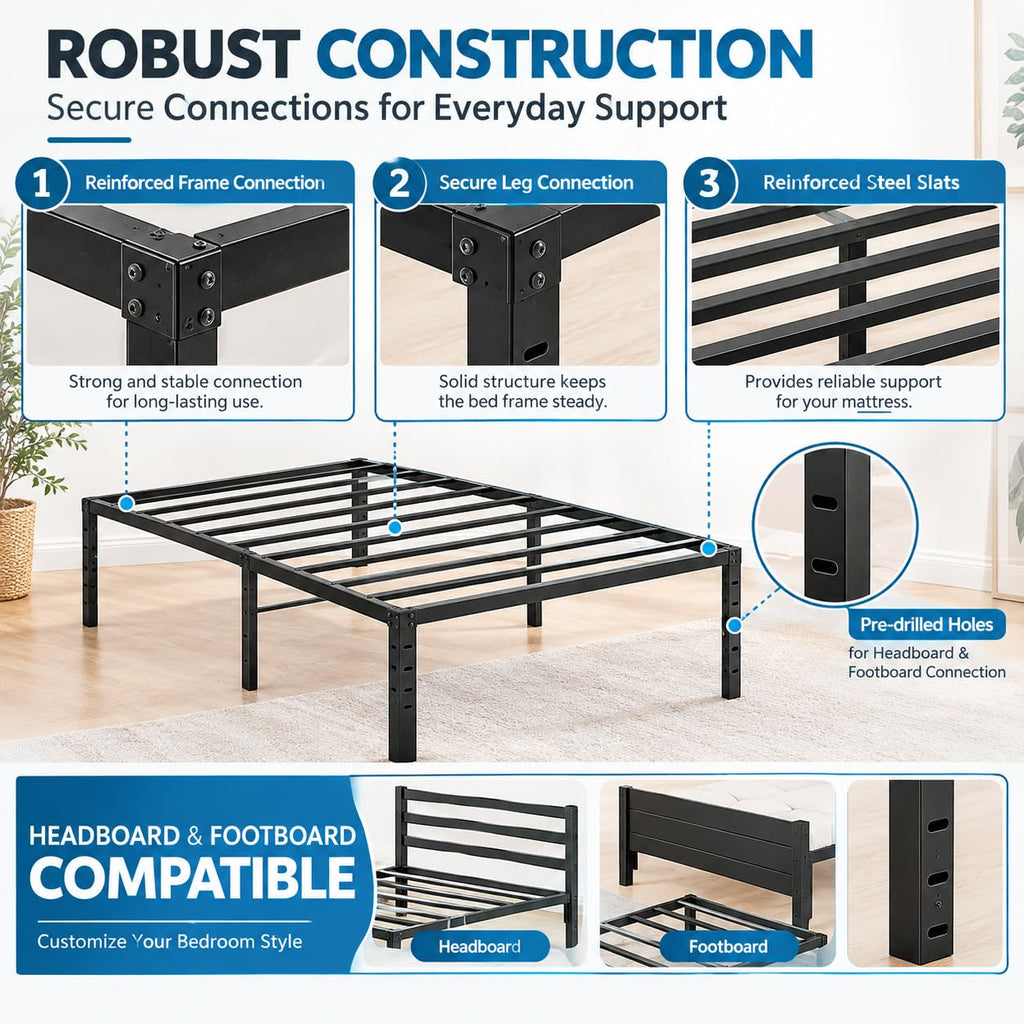 Queen Size Metal Platform Bed Frame R2295