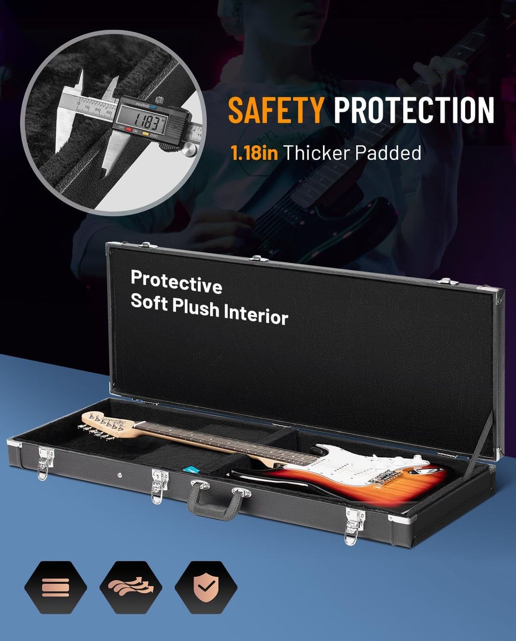 Electric Guitar Case Hard Shell Lockable Y97574