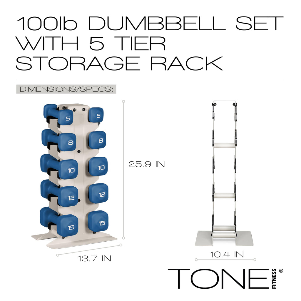 Neoprene Dumbbell Set with Storage Rack P80229