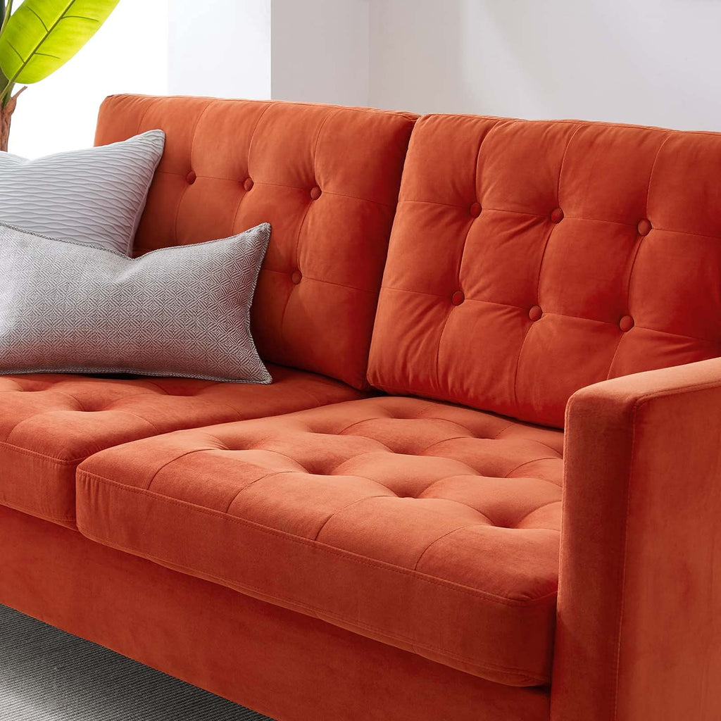 Orange Tufted Performance Velvet Sofa B736761