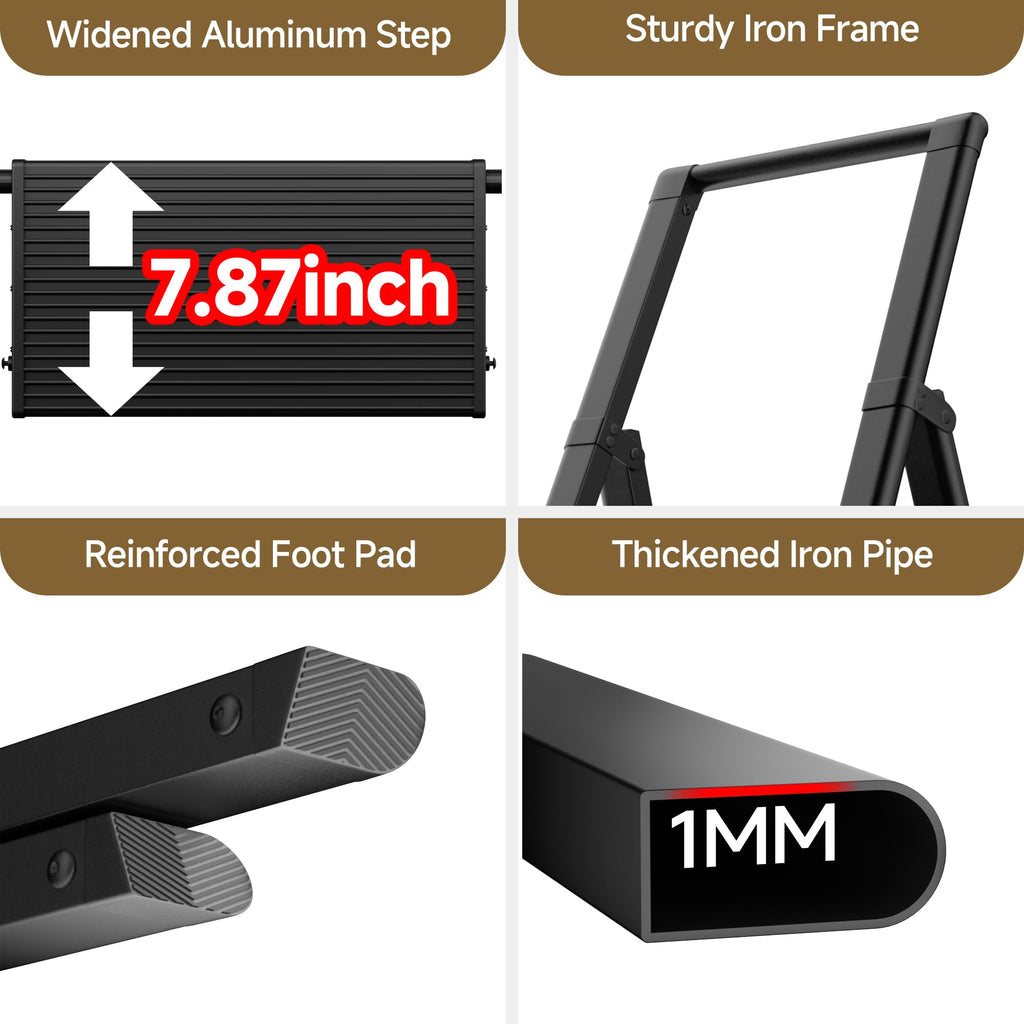 6 Step Folding Step Stool with Handrails Black I640203