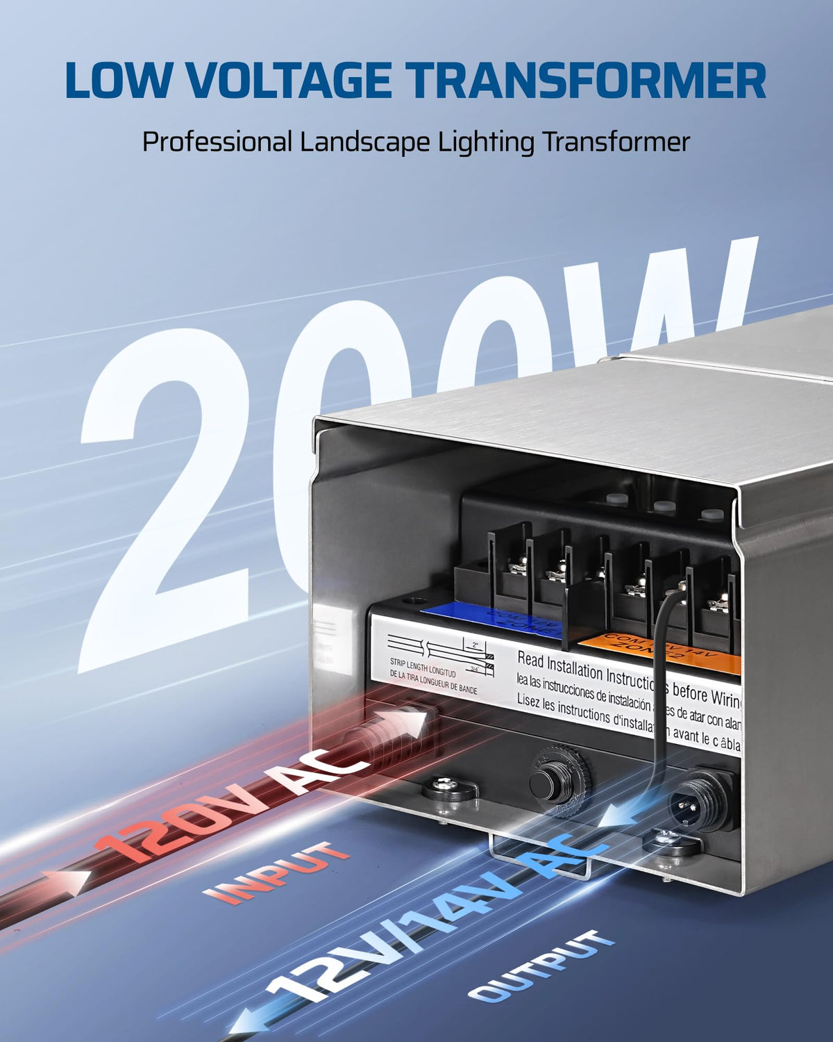 200W Low Voltage Landscape Transformer U86134