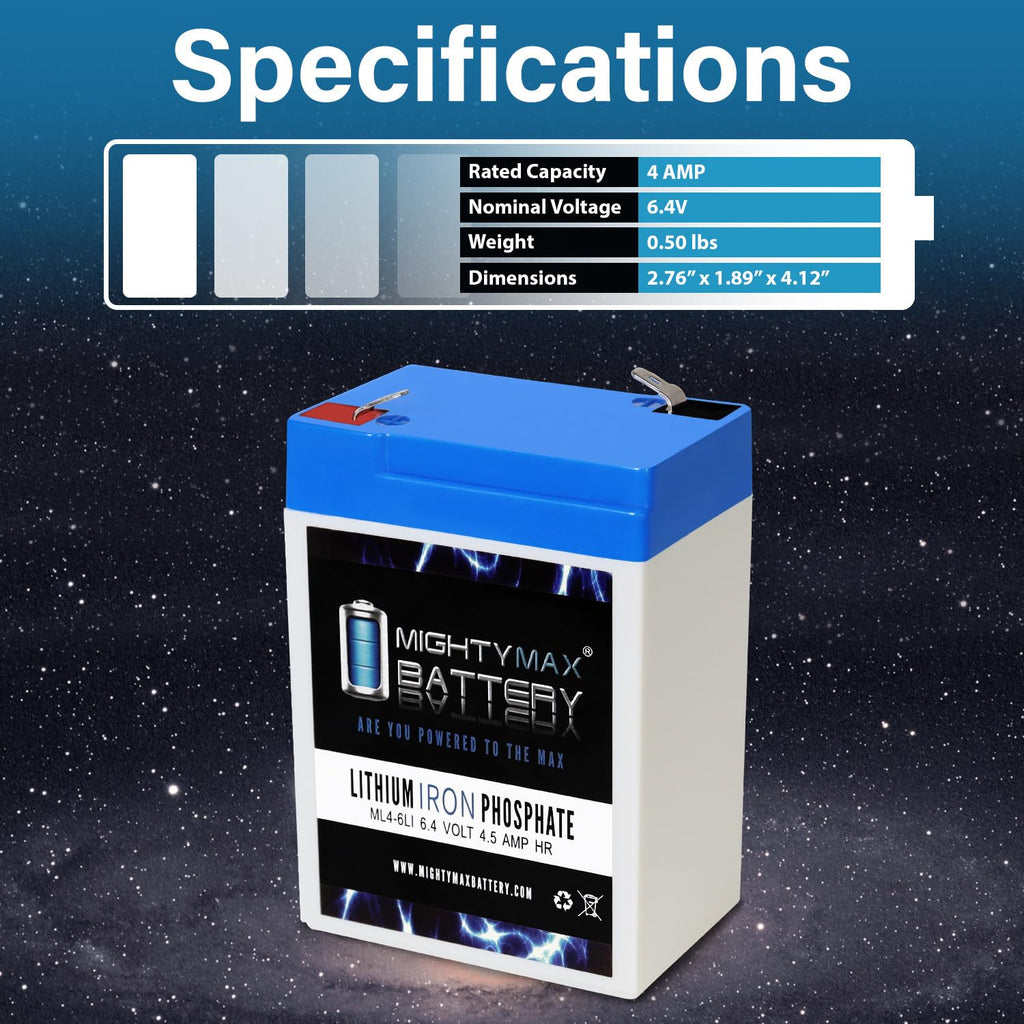 6V 4.5AH Lithium Replacement Battery Q25374