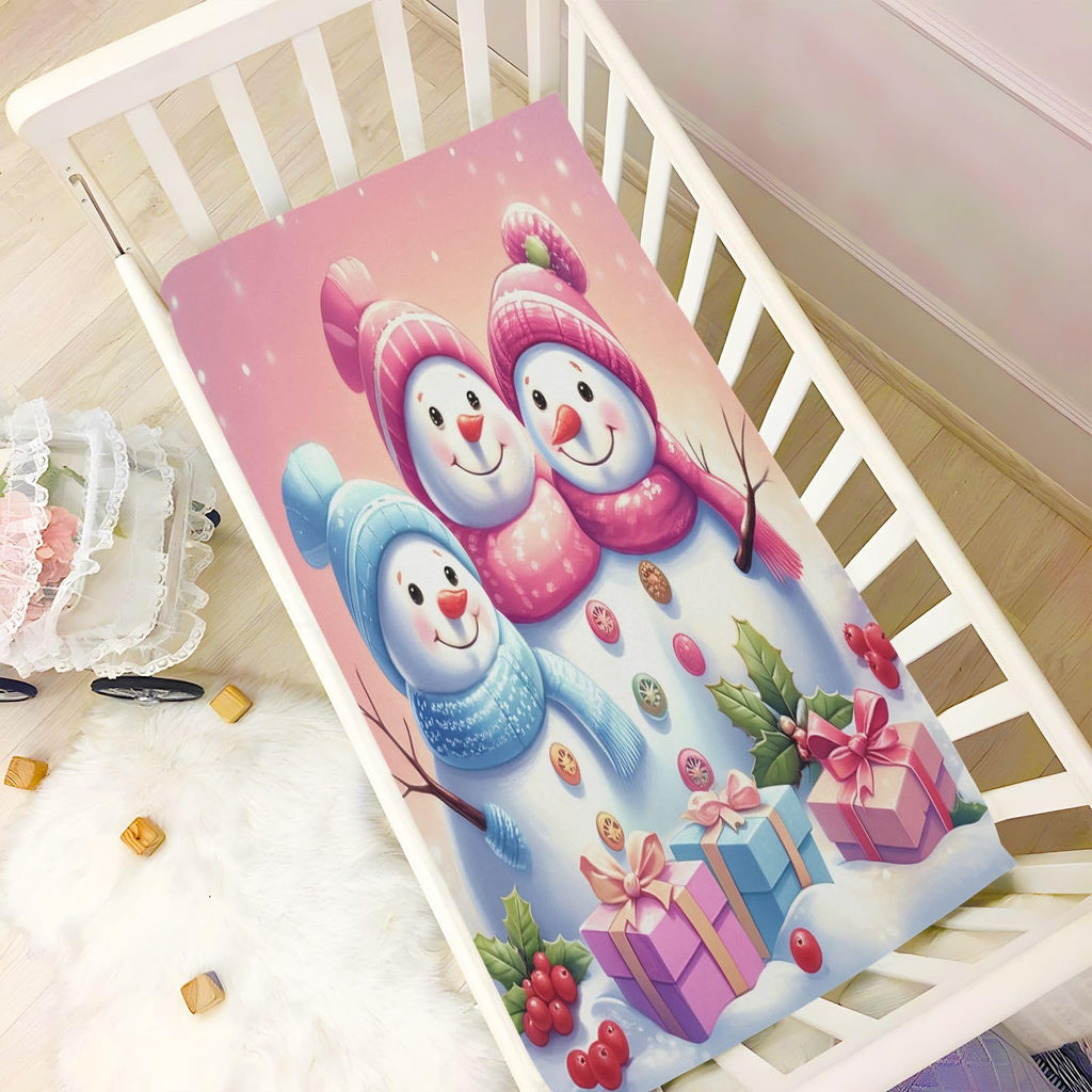Christmas Snowmen Crib Sheet 52" x 28" S11191