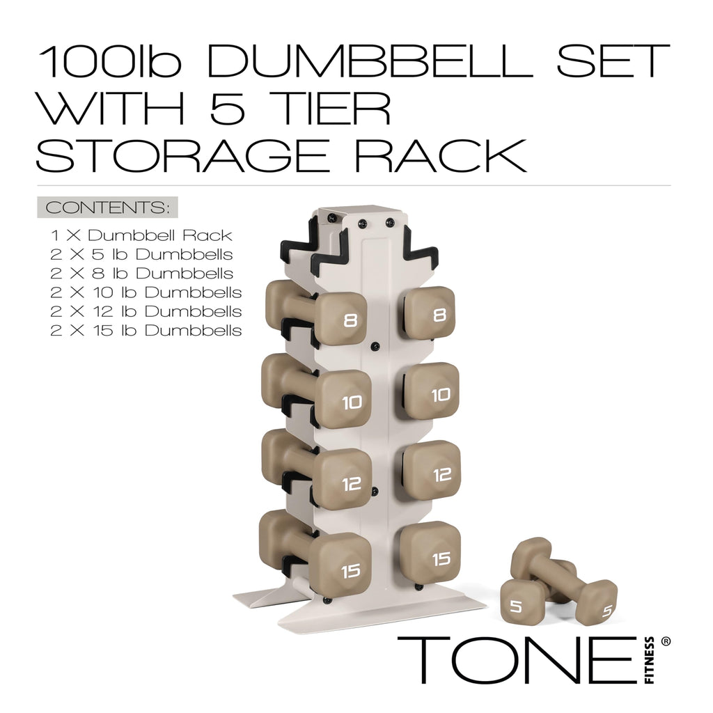 Neoprene Dumbbell Set with Storage Rack P80229