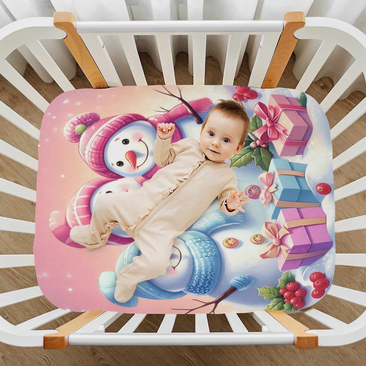 Christmas Snowmen Crib Sheet 52" x 28" S11191