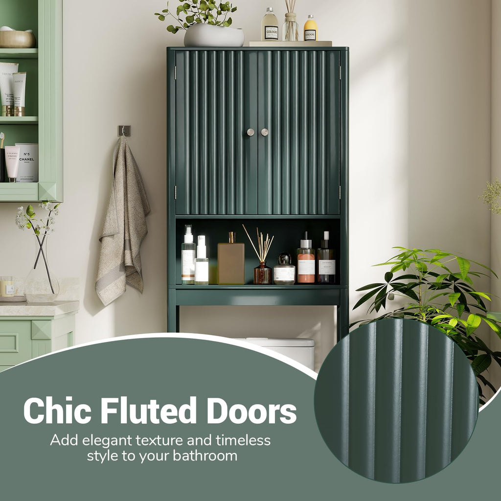 Over The Toilet Storage Cabinet with Fluted Doors J617243