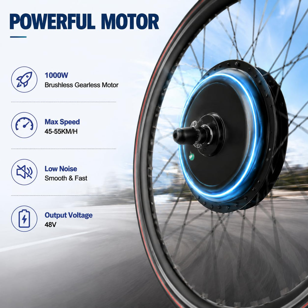48V 1000W Brushless Front Wheel Electric Bike Conversion Kit E658617