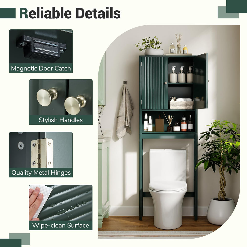 Over The Toilet Storage Cabinet with Fluted Doors J617243