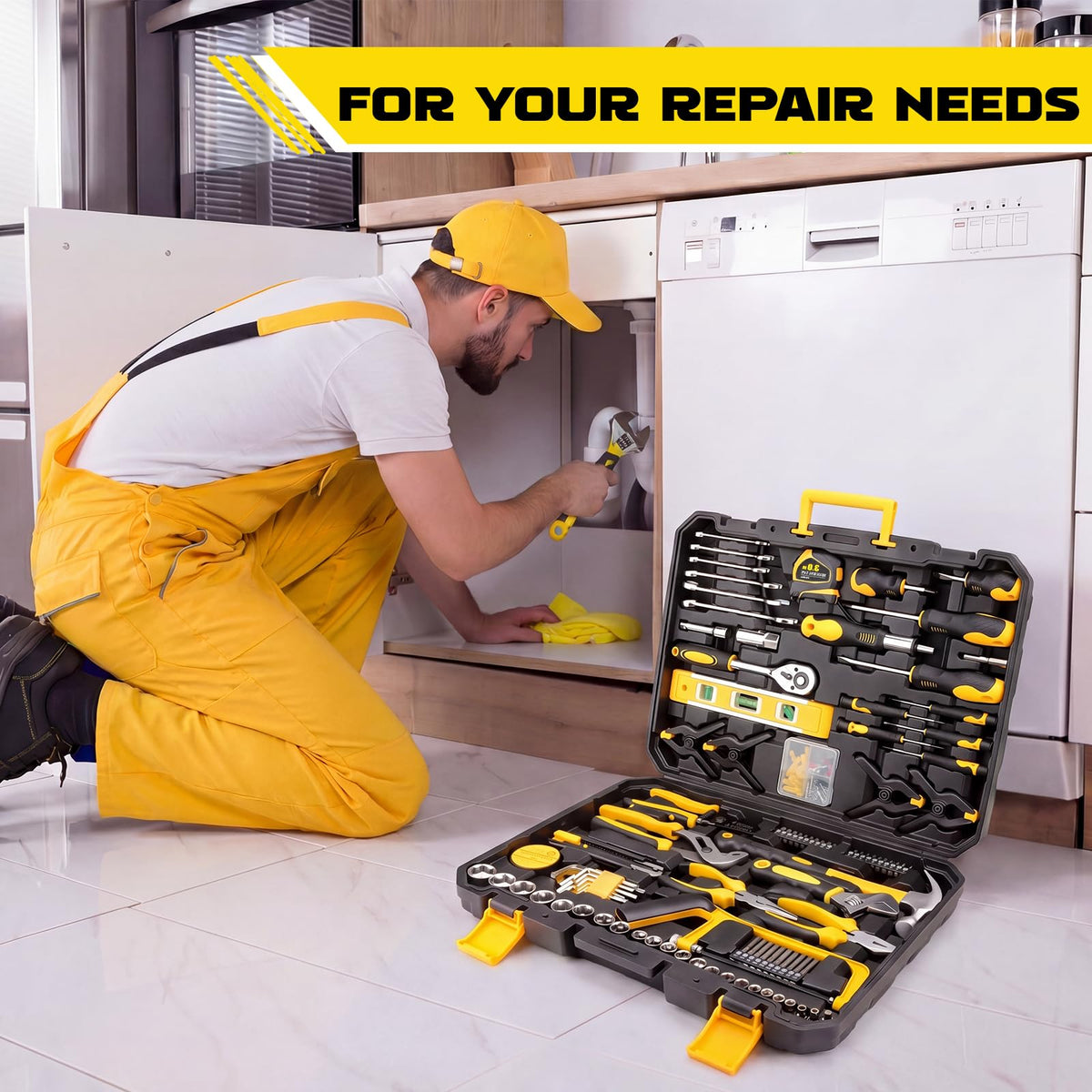 155 Pcs Household Tool Set with Toolbox Y87265