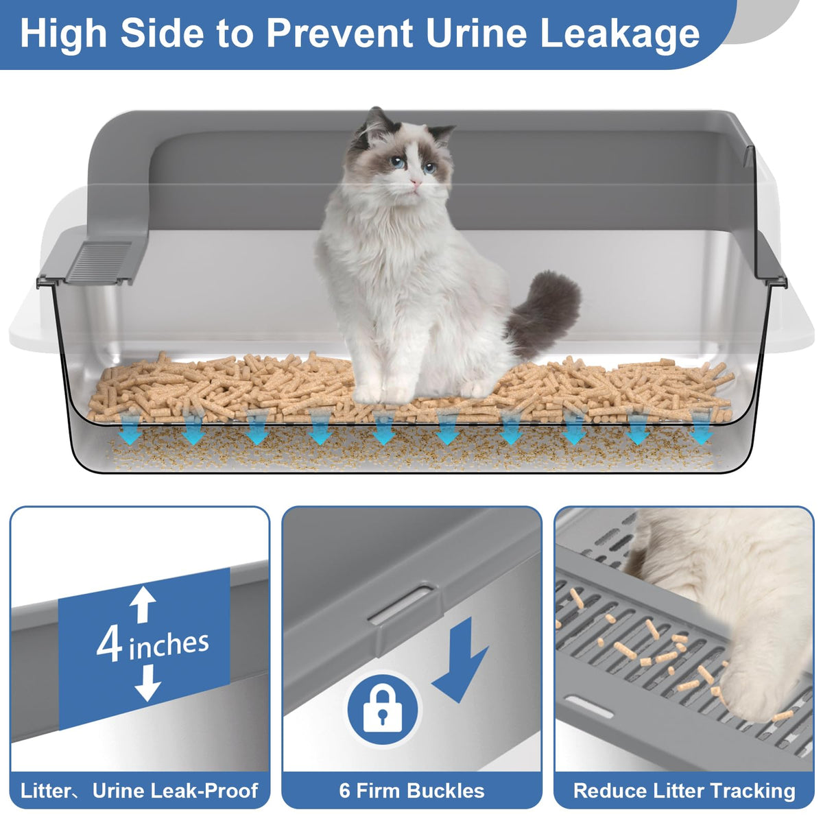XXXL Stainless Steel Sifting Cat Litter Box with Lid S6951