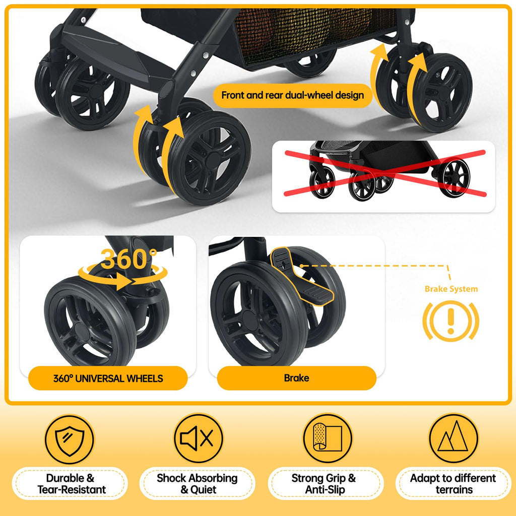 2-in-1 Folding Shopping Cart & Pet Stroller B380827