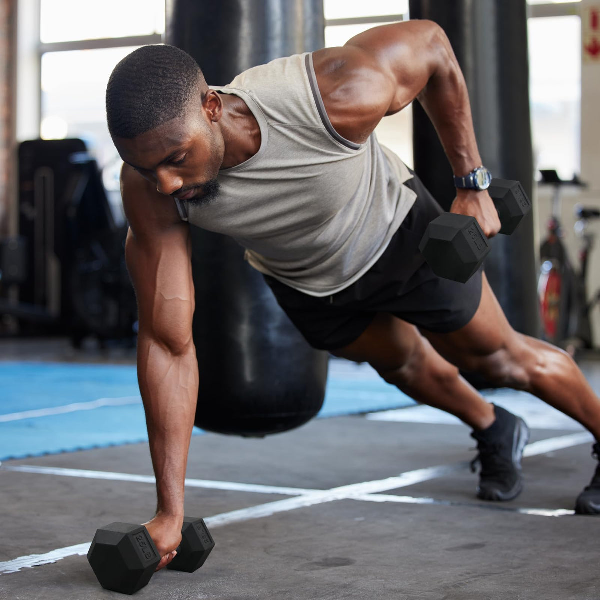 Rubber Coated Hex Dumbbell Set P266665