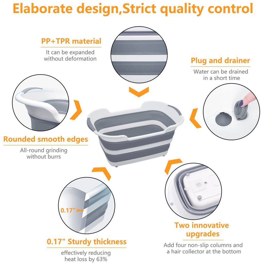 27L Collapsible Pet Bathtub with Drainage Hole V7530