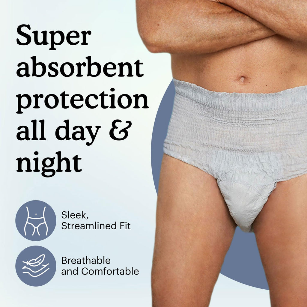Maximum Incontinence Underwear for Men, Grey, Large, 80 Count K878381