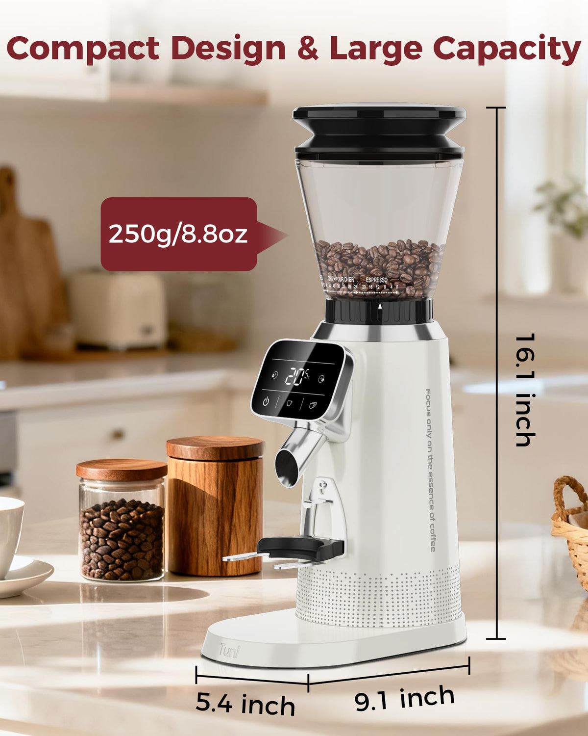 Conical Burr Coffee Grinder with 70 Grind Settings P123837