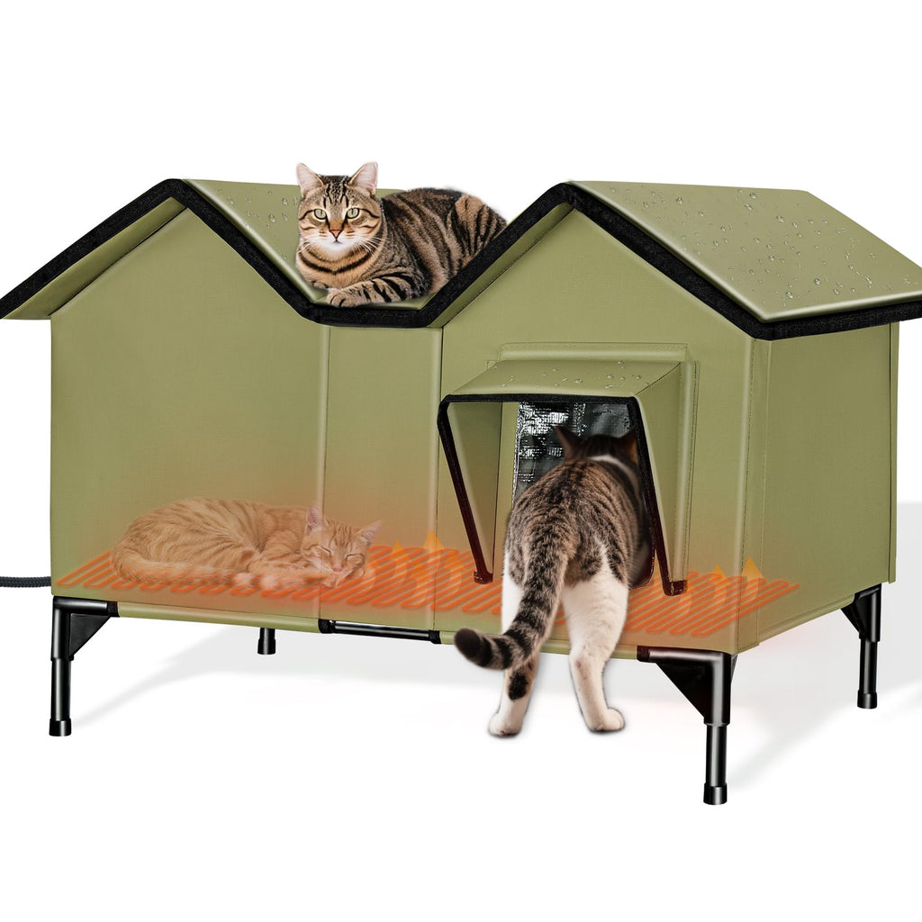 Weatherproof Outdoor Heated Cat House S75546