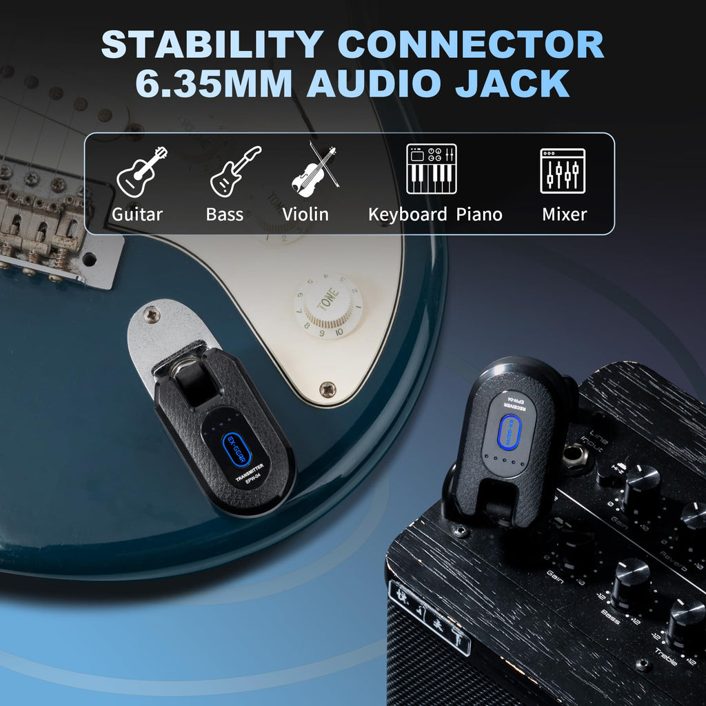 Wireless Guitar System 2.4GHz for Electric Guitar Bass J979