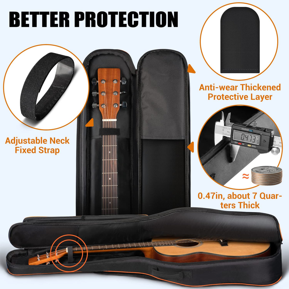 44 Inch Guitar Bag with Adjustable Shoulder Strap C798
