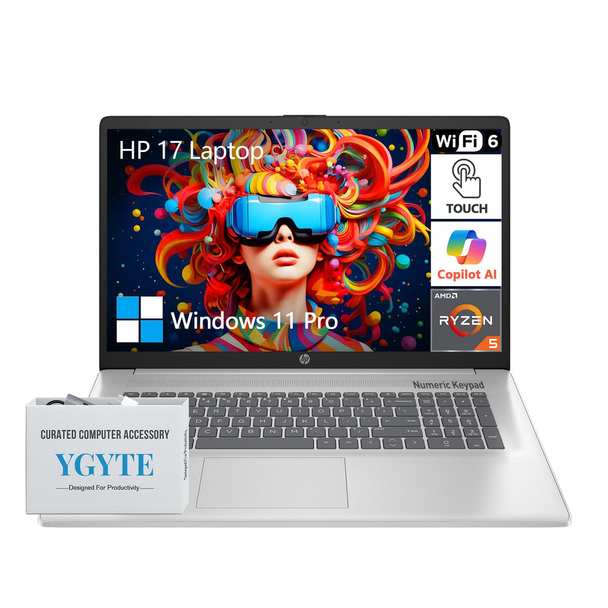 17.3" Touchscreen Laptop, AMD Ryzen 5, 16GB RAM 1TB SSD Y5190