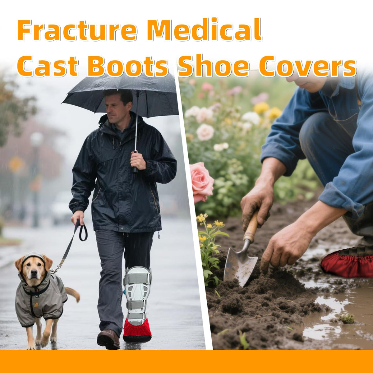 Walking Boot Covers 2 pcs Waterproof Anti-slip Washable Large Y99442