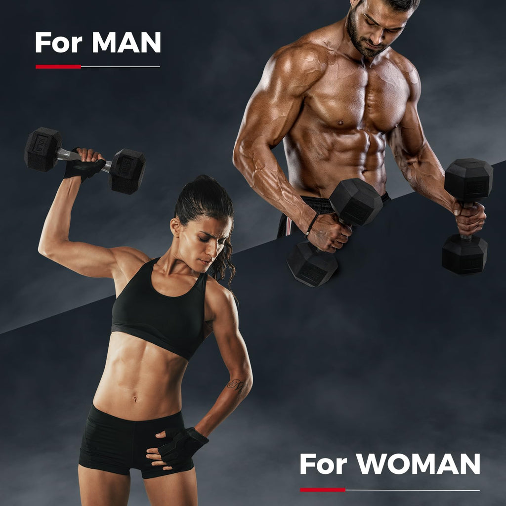 Rubber Coated Hex Dumbbell Set P266665
