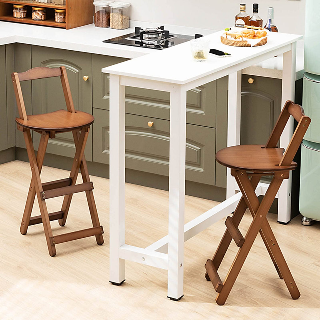Foldable Bamboo Stool with Backs and Footrest K49890