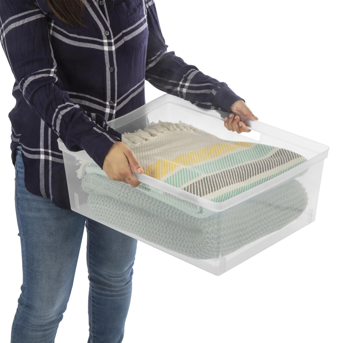 White 3-Drawer Plastic Storage Tower with Clear Bins J89325