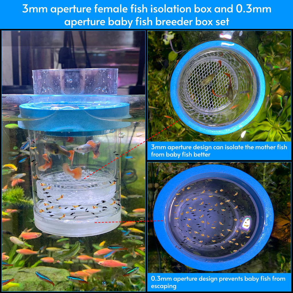 Breeder Box for Fish Tank Isolation Aquarium Separator Hatchery Incubator E369699