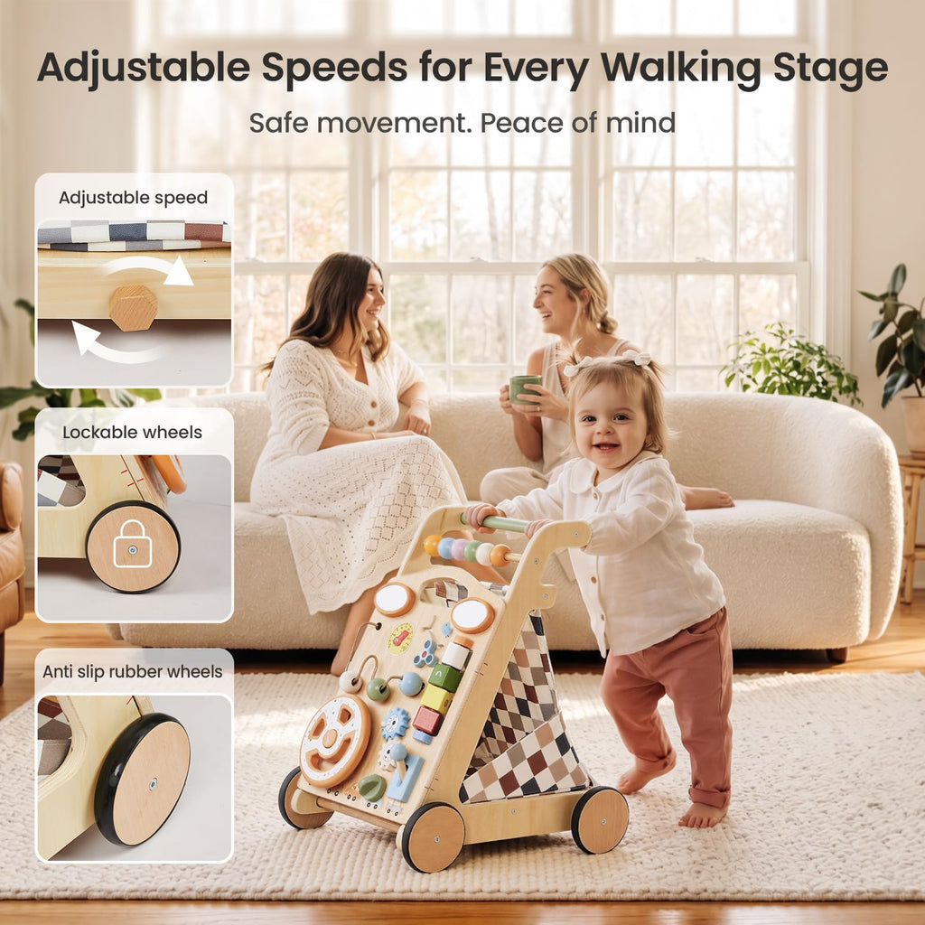 Wooden Baby Walker with Wheels G6168