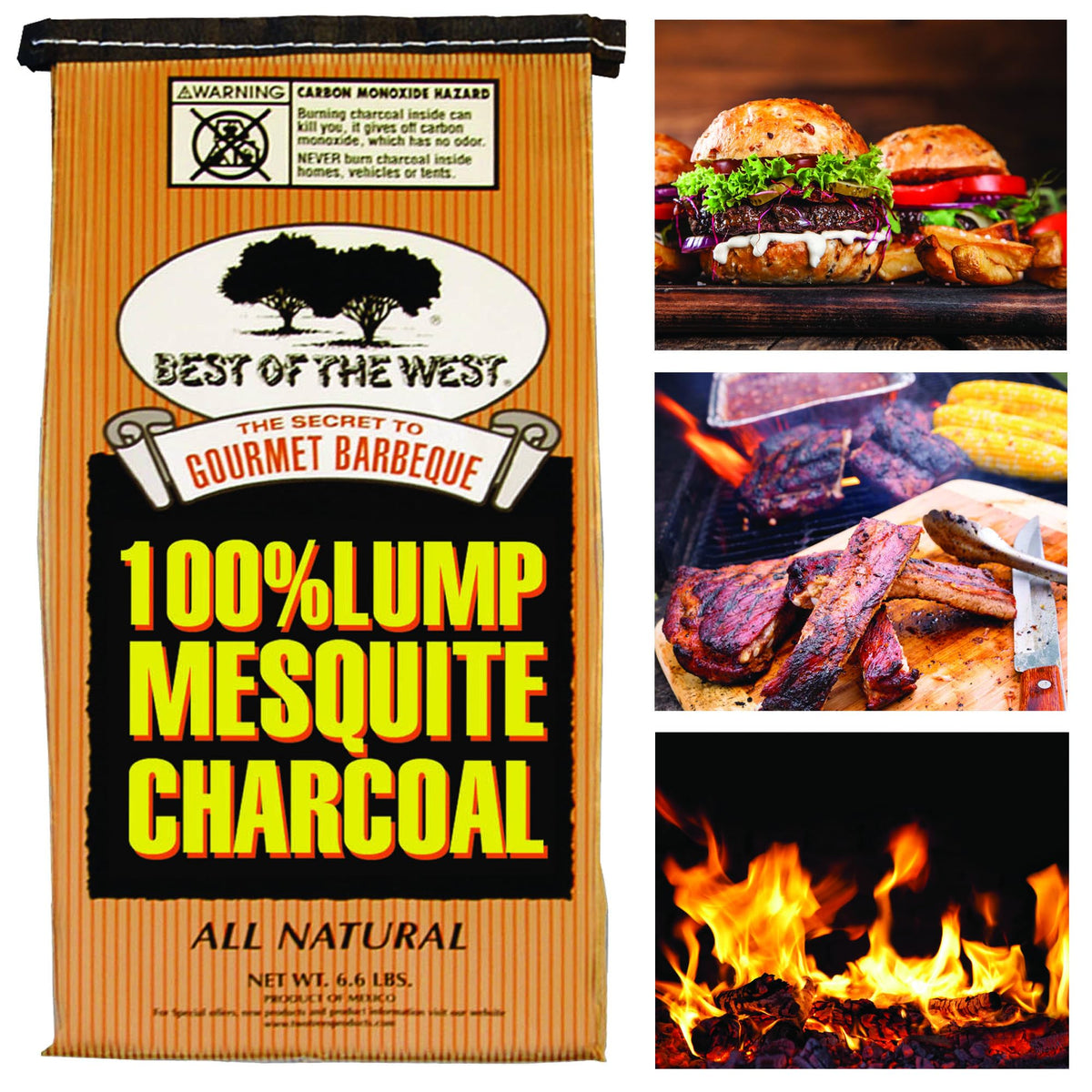 All Natural Mesquite Wood Charcoal 6.6lb Bag J3945
