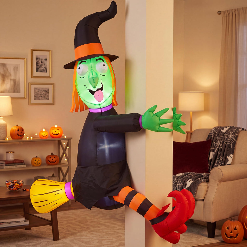 4FT Inflatable Witch with LED Lights Q49356