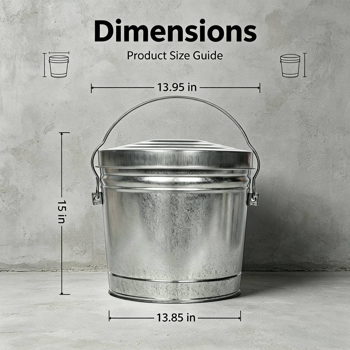 6 Gallon Galvanized Steel Storage Can with Locking Lid A56367