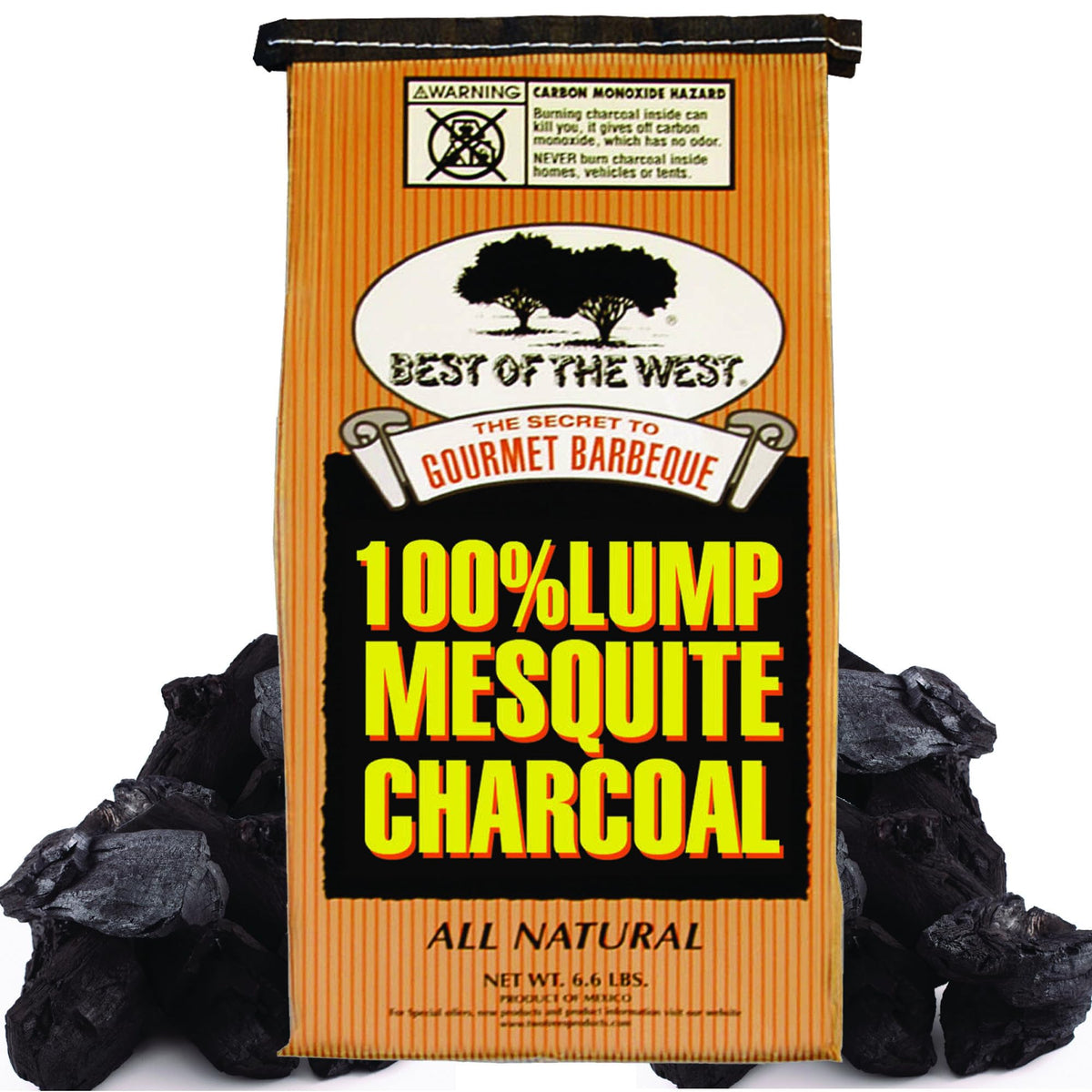 All Natural Mesquite Wood Charcoal 6.6lb Bag J3945