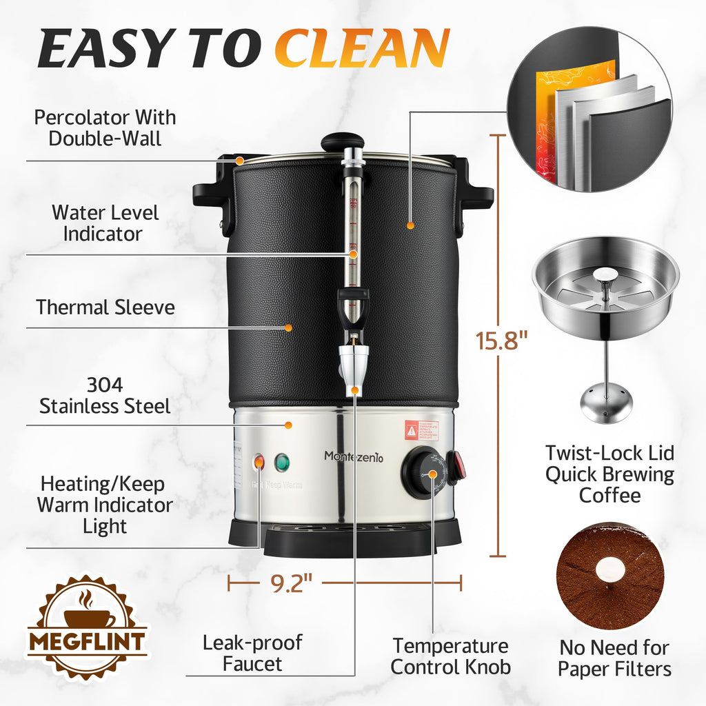 50-Cup Stainless Steel Double Insulated Coffee Urn A4126