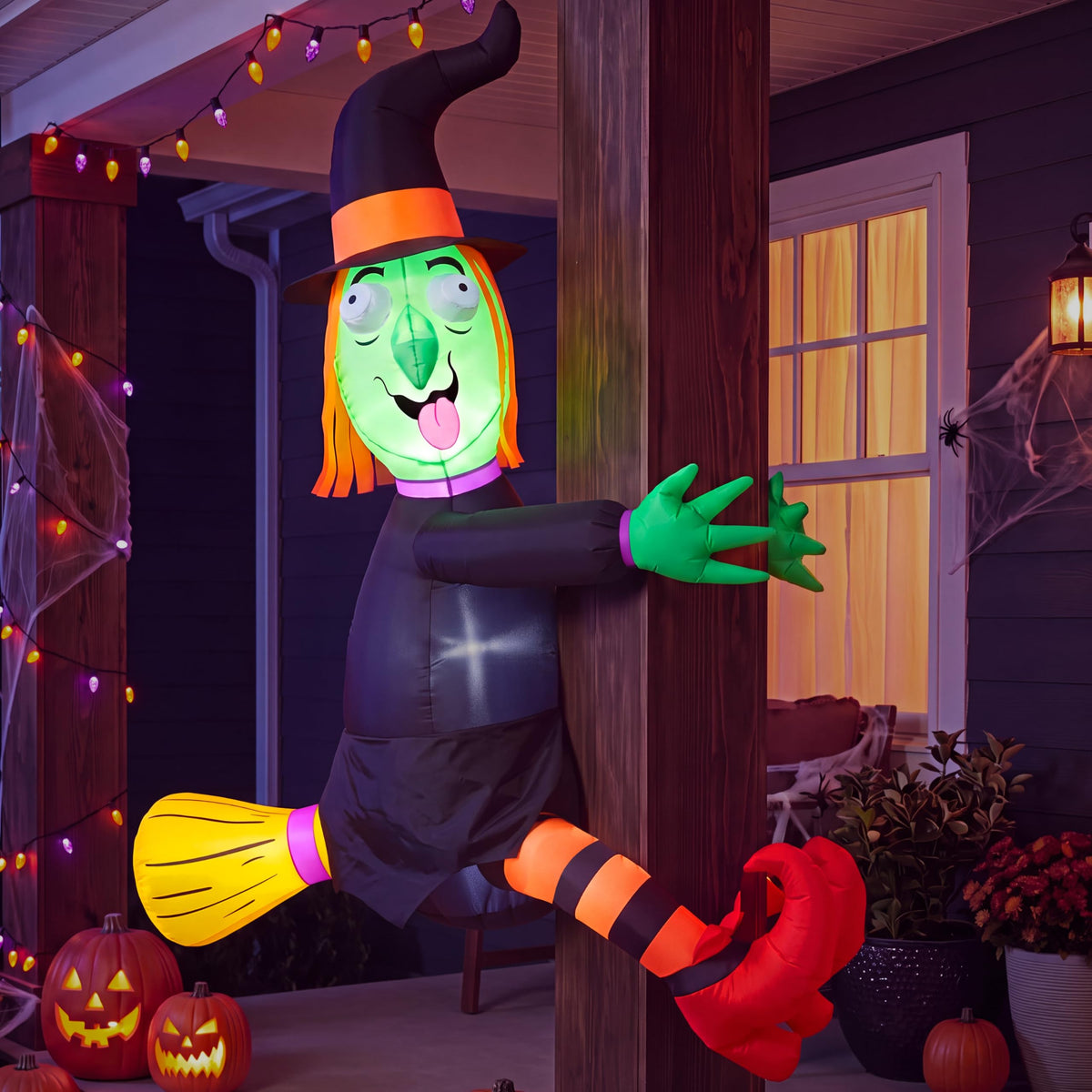 4FT Inflatable Witch with LED Lights Q49356