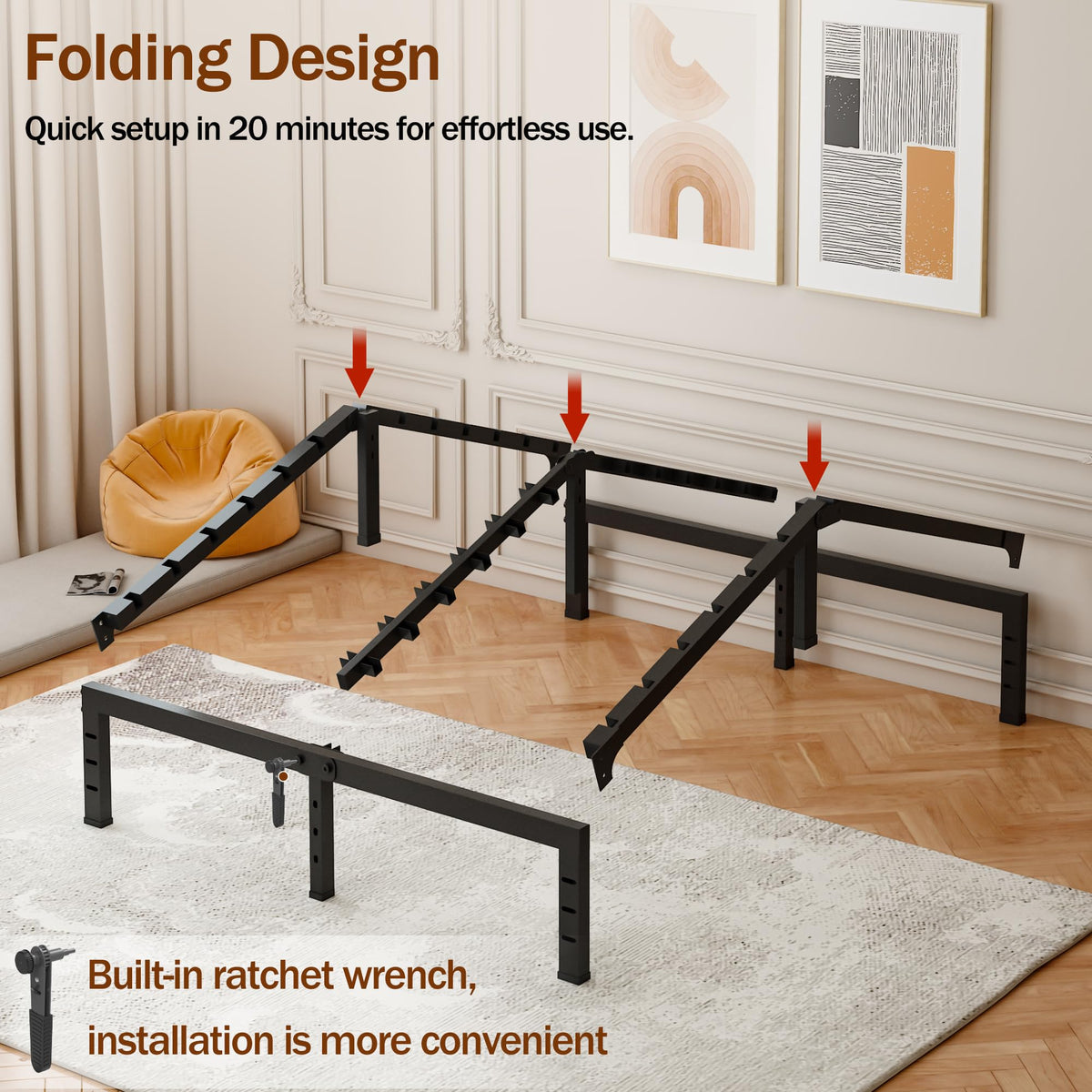 16 Inch Heavy Duty Metal Platform Bed Frame Full Size M795718