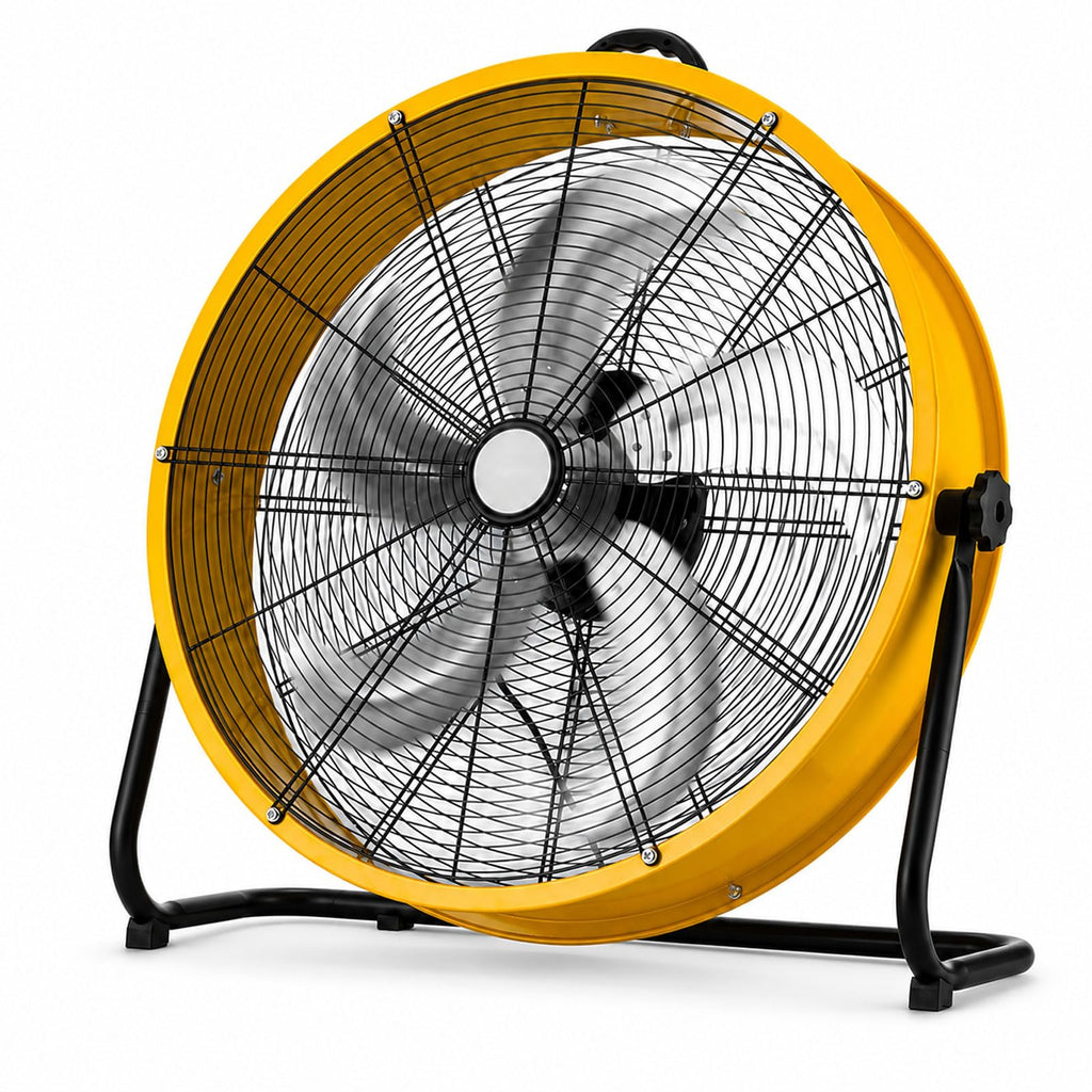 Industrial Drum Fan, 3-speed High Velocity Air Circulator With 5 Aluminum Blades, Adjustable Tilt Metal Floor Fan, 20in Y789
